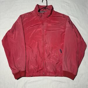 Vintage Eddie Bauer Faded Lightweight Red Lined Windbreaker Jacket Men's Size L